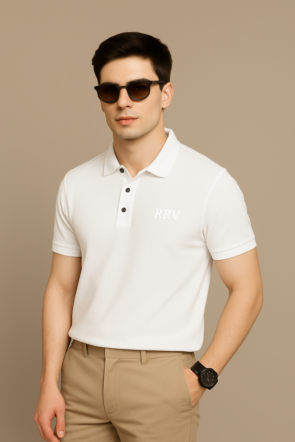Polo T-Shirt for Men- White - RR VOGUE