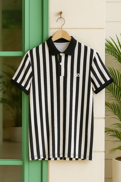 Striped Premium Polo T-Shirt - RR VOGUE