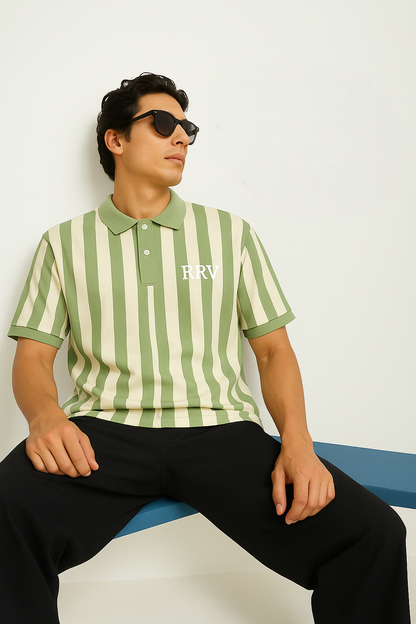 Striped Premium Polo T-Shirt - RR VOGUE