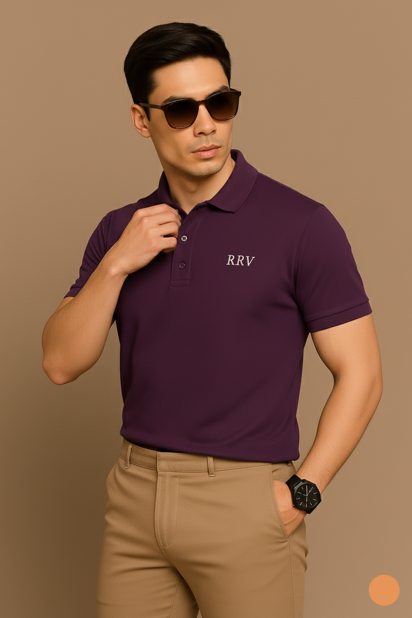 Polo T-Shirt for Men-Burgundy - RR VOGUE