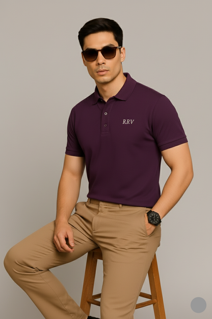 Polo T-Shirt for Men-Burgundy - RR VOGUE