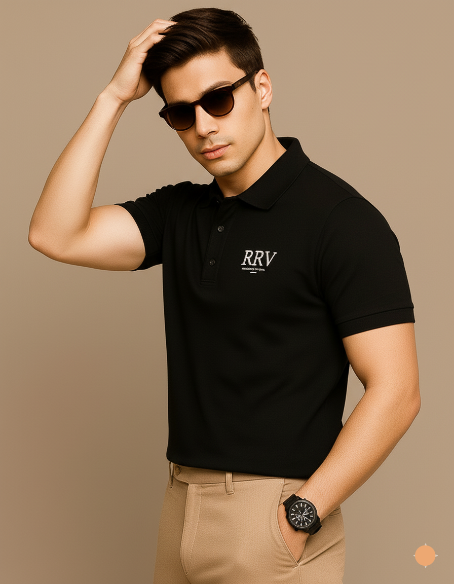Polo T-Shirt for Men- Black - RR VOGUE