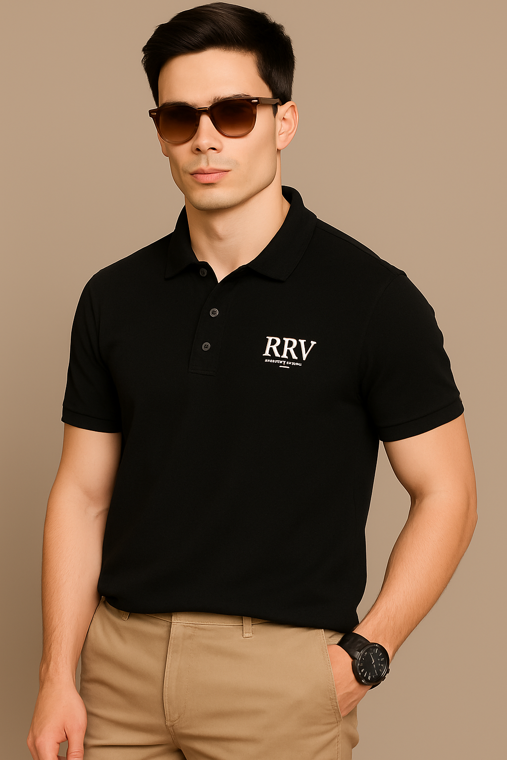 Polo T-Shirt for Men- Black - RR VOGUE