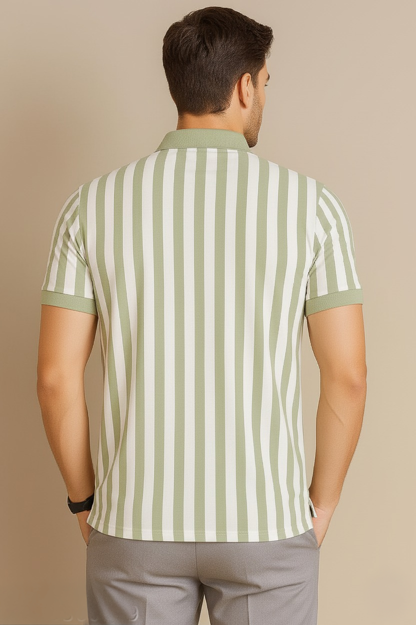 Striped Premium Polo T-Shirt - RR VOGUE